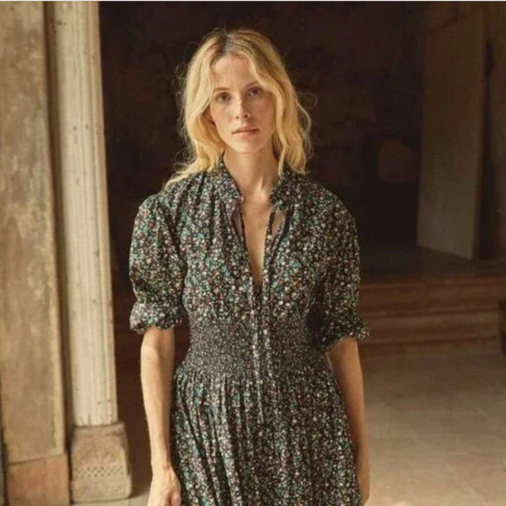 Doen Everly Dress | Black Montpelier Floral | M | EUC - Picture 5 of 14